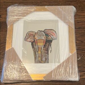 Elephant Art Print in Gold Frame